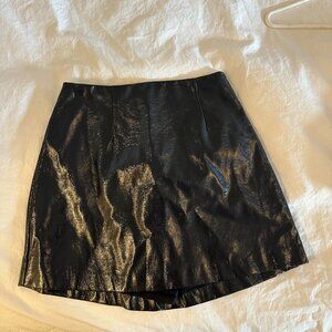 Abercrombie and Fitch Vegan Leather Mini Skirt (Navy) XS